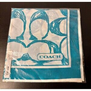 COACH HMP SCARF 27 X 27 BLUE NWT